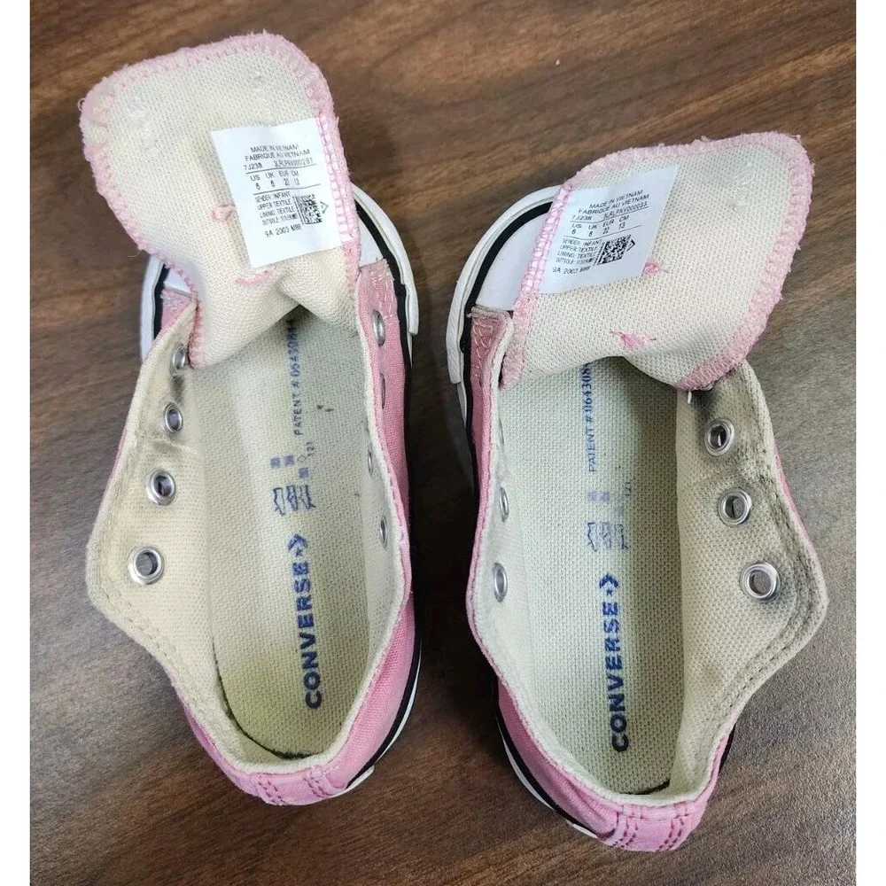 Converse All‎ Star Sneakers Toddler Baby Girl Size 6 Pink Canvas Lace Up Shoes